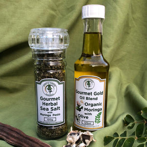 Gourmet Gold Oil Blend & Herbal Sea Salt Combo